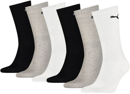 PUMA Sportsokken Zwart Grijs Wit 6-pack-39/42 - 39/42