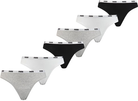 PUMA String Dames Zwart/Wit/Grijs 6-Pack-S