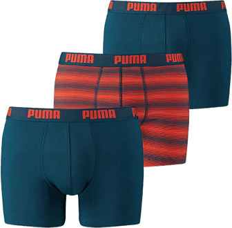 PUMA Stripe design boxer 3-pack blue/ orange Print / Multi
