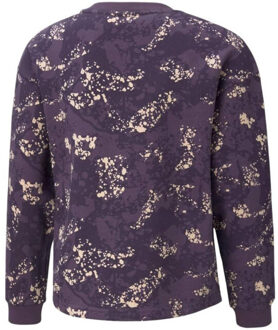 PUMA Sweatshirt met alpha all-over print en ronde hals voor kinderen/kids Paars - 140