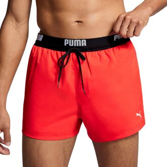 PUMA Swim Logo Short Heren Zwembroek - rood - Maat XL
