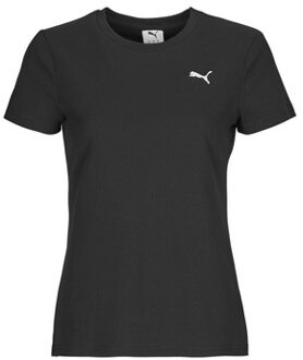 PUMA T-shirt Korte Mouw Puma ESS ELEVATED RIB TEE" Zwart - S, XS