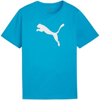 PUMA teamRISE Logo Cotton Shirt Junior lichtblauw - wit - 116