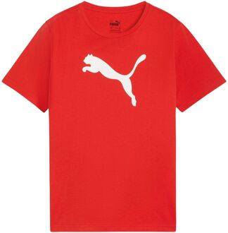 PUMA teamRISE Logo Cotton Shirt Junior rood - wit - 116