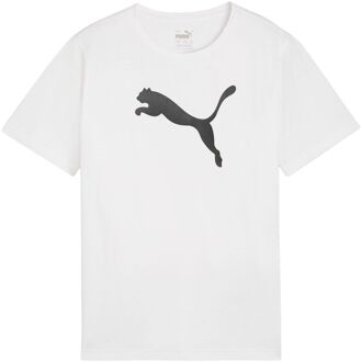 PUMA teamRISE Logo Cotton Shirt Junior wit - zwart - 152