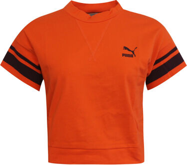 PUMA Tipping Tee Korte Mouwen Oranje Crew Neck Dames Crop Top 575481 93 RW44 - maat