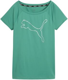 PUMA Train Jersey Cat Shirt Dames groen - zilver - L