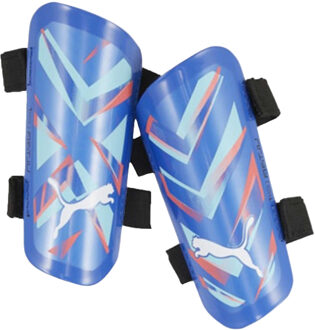 PUMA Ultra lichte scheenbeschermers met dubbele riemen (Blauw/Pepermunt)