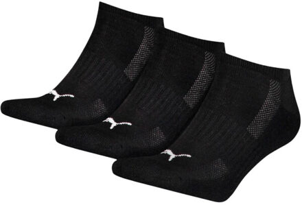 PUMA Uniseks enkelsokken voor volwassenen met kussentjes (pak van 3) Zwart - 34-38