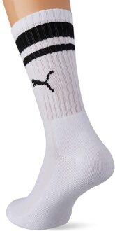 PUMA Unisex Adult Heritage Stripe Crew Socks (pak van 2) (Wit/zwart) - maat EU 43 - 45