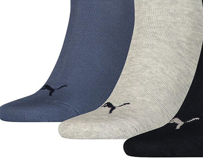 PUMA Unisex Kwartaaltraining voor volwassenen (Pakket van 3) (Marine / Zwart/Lichtgrijs) Navy - EU 35.5 - 38