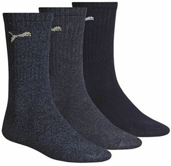 PUMA Unisex Sportsokken voor volwassenen (set van 3 stuks) (Marine) Navy - EU 46 - 48