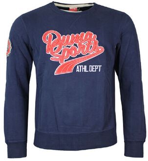 PUMA Varsity Graphic Lange Mouw Crew Hals Navy Blauw Heren Pullover 568290 NAVY