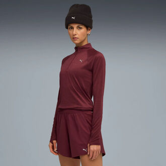 PUMA Velocity Cloudspun 1/4 Zip Hardloopshirt Dames-Rood - S