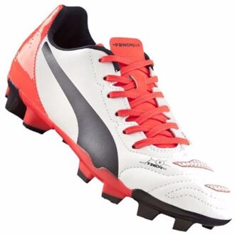 PUMA voetbalschoenen EvoPower 4.2 FG Jr wit/oranje mt 37.5