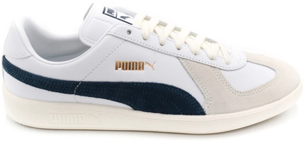 PUMA Witte Leren Modieuze Sneakers Puma , White , Heren - 46 EU