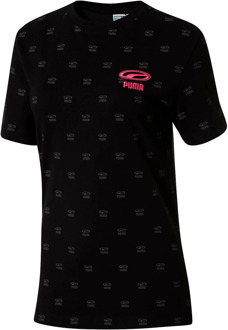 PUMA Womens OG All Over Print Tee Grafisch T-shirt Grijs 845065 01 Zwart - XL