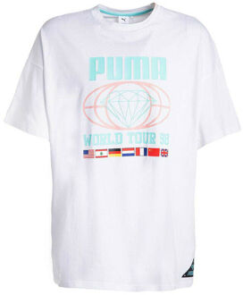 PUMA x Diamond Supply Heren Tee Logo Casual Top Wit T-Shirt 578232 02 - maat