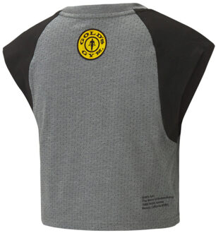 PUMA x Gold's Gym Logo Cropped Top - Dames Grijs - XS