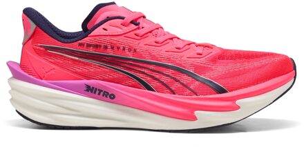 PUMA x HYROX Deviate Nitro 4 Mens - White/Electric Orchid/Pure Pink - UK 6.5 Roze