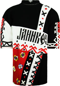 PUMA x Jahnkoy Graphic Print All Over Korte Mouw Heren Poloshirt 596683 47 - maat 2XS Zwart