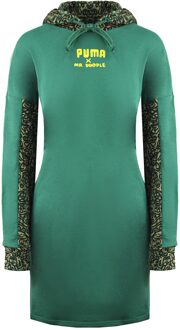 PUMA x Mr. Doodle Pullover Lange Mouw Groen Dames Trui met Capuchon 598686 91 Geel - S