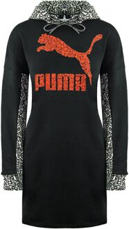 PUMA x Mr. Doodle Pullover Lange Mouw Zwart Vrouwen Trui met Capuchon 598686 01 - maat XS Oranje