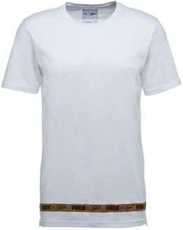 PUMA x Naturel Heren T-shirt Taped Branded Casual Top Wit 574180 02 - maat L