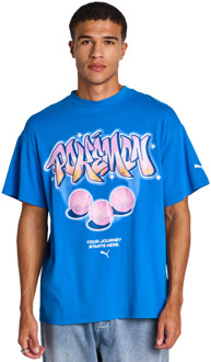 PUMA X Pokemon T-shirts Heren - Blauw - Maat L - Katoen Jersey Blue