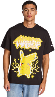 PUMA X Pokemon T-shirts Heren - Zwart - Maat L - Katoen Jersey Black
