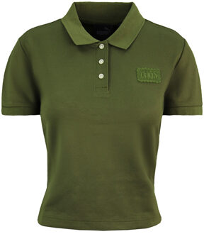 PUMA x Rihanna Fenty Baby Polo Cropped Shirt Olive Womens Top 574286 01 Olijf