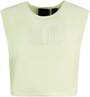 PUMA x Rihanna Fenty Mouwloze Cropped Crew Neck Top Vanille Dames 574749 01 Gebroken wit - EU 50 / UK 14