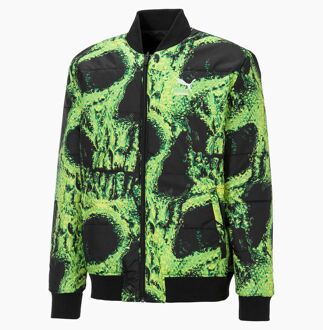 PUMA x Santa Cruz Zwart Groen Heren Varsity Reversible Bomber Jacket 532239 01