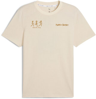 PUMA X Saysky T-Shirt wit/groen - L