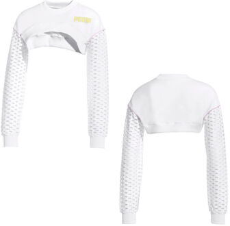 PUMA x Sophia Webster Lange Mouw Womens Cropped Top Sweatshirt 578557 02 - maat Wit