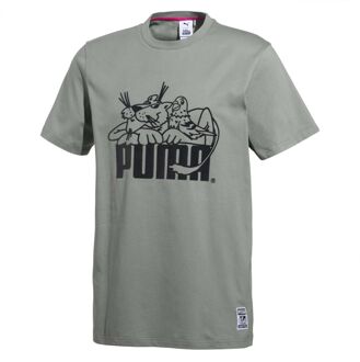 PUMA x Staple Tee Korte mouwen Crew Neck Limestone Womens T-shirt 577484 85 Grijs