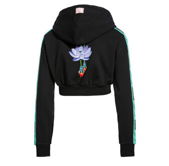PUMA x Sue Tsai Cropped Womens Hoodie Taped Logo Trui Zwart 578211 01 - XS