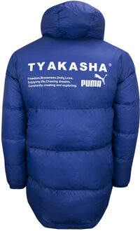 PUMA x TYAKASHA geweven donzen parka heren met capuchon en gewatteerde jas 595561 39 Blauw