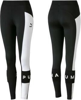 PUMA XTG Stretch Waist Bottoms Colourblock Zwart Wit Womens Legging 595240 01 Zwart/wit