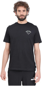 PUMA Zwarte Grafische Gezondheid T-shirt Puma , Black , Heren - Xl,L,M