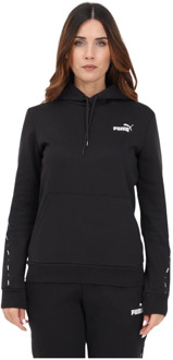 PUMA Zwarte hoodie met logo Puma , Black , Dames - XL