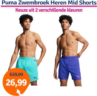 PUMA Zwembroek Heren Mid Shorts Benjamin Blue-XL - XL