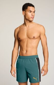 PUMA Zwembroek Heren Mid Shorts Crinkle T7 Emerald Green / Zwart-XL Zwart / Mint Jelly - XL
