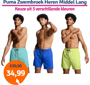 PUMA Zwembroek Heren Middel Lang Electric Mint-XL
