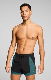 PUMA Zwembroek Heren Shorts Crinkle Colour Block Zwart / Mint Jelly-XXL - XXL