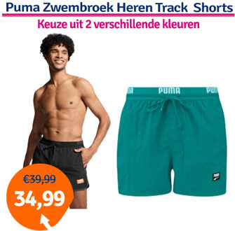 PUMA Zwembroek Heren Track Shorts Zwart-L - L