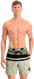 PUMA Zwembroek Heritage Stripe Mid Moss Green Combo-S