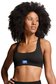 PUMA Zwemtop Ribbed Scoop Neck Top Black Combo-XL Zwart - XL