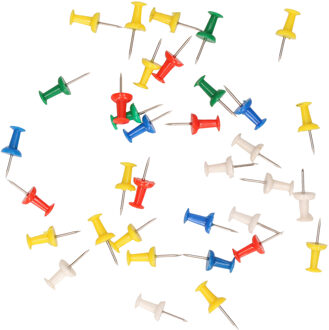 Punaises/pushpins - 35x - gekleurd - voor prikbord/memobord