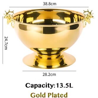 Punch Bowl Met Moose Hoofd Emmer Champagne 304 Roestvrij Staal Ijsemmer Moose hoofd goud